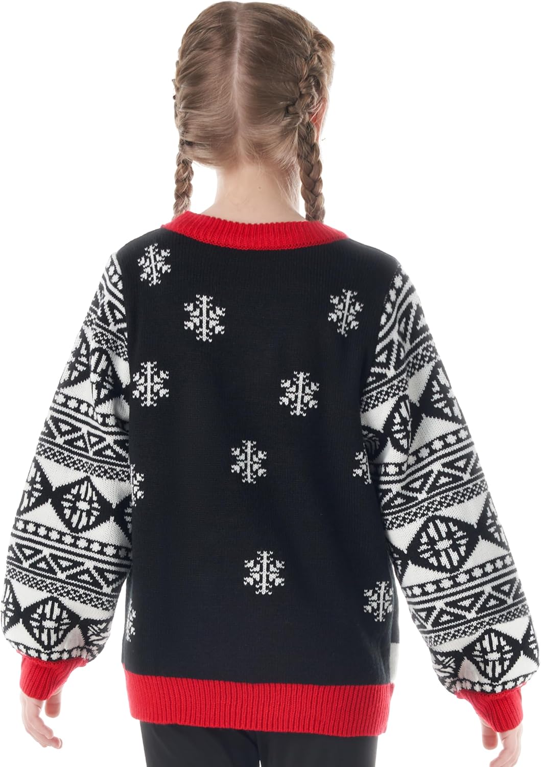 JOYIN Ugly Christmas Sweater Women Men Couples, LED Light Up Ugly Christmas Sweater Kids 2025 Snowman（Black） - Image 2