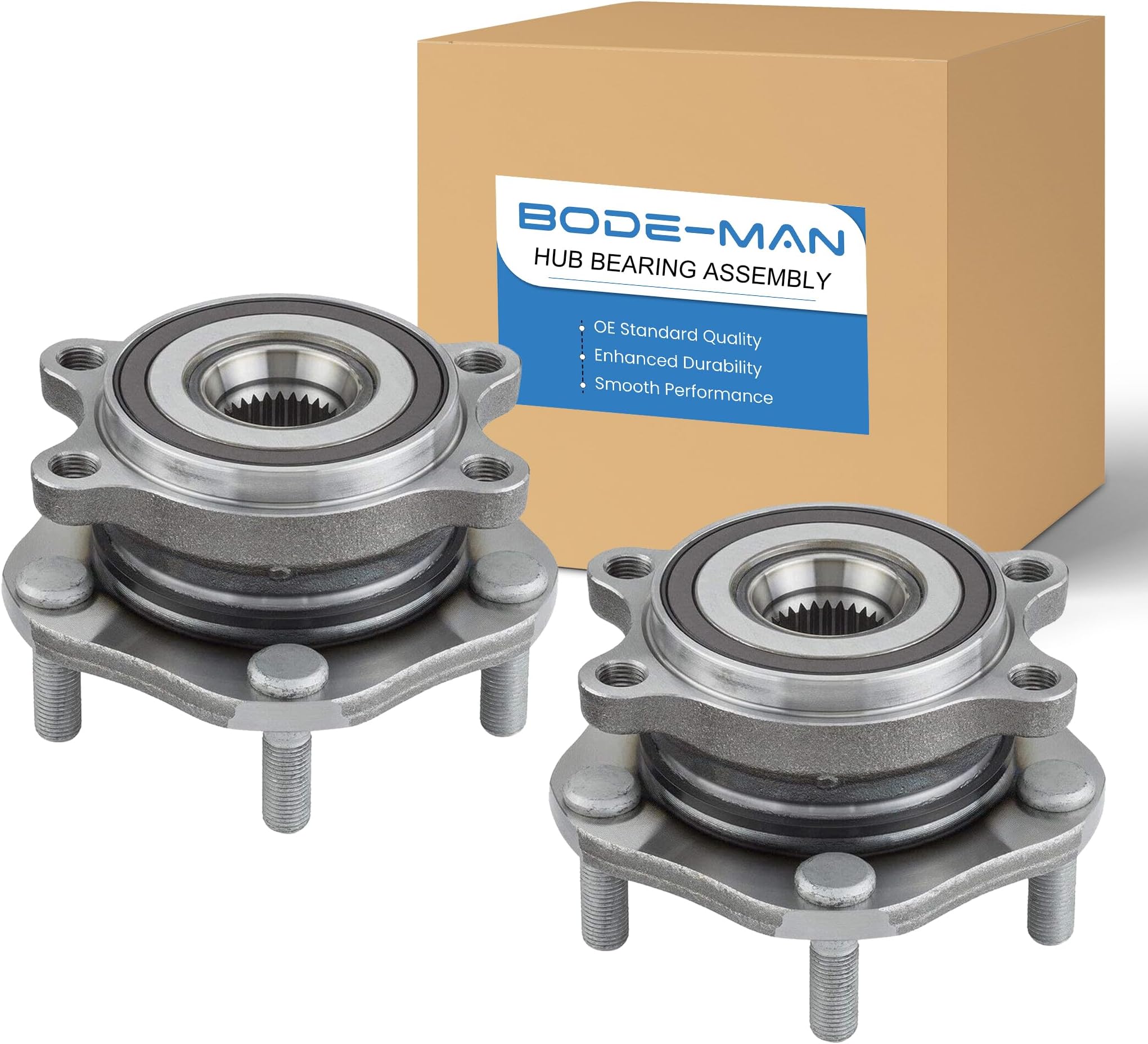 AUQDD 513348 X2 Front Wheel Hub And Bearing Assembly - Compatible With 2015-2017 Chrysler 200 / 2013-2016 Dodge Dart (Replaces HA590473, 68137552AA)