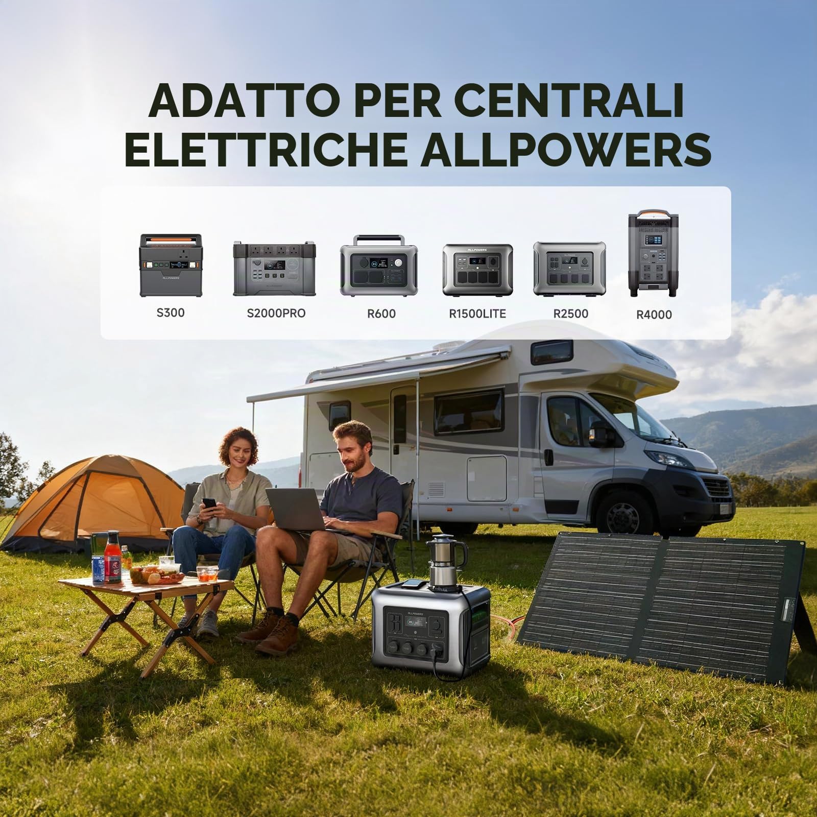 ALLPOWERS Pannello Solare 100W SE100, IP68 Pannello Solare Pieghevole, Efficienza del 25% Moduli Solari Monocristallini per Serie S & R Stazione di Potenza Portatile, Modulo Fotovoltaico Impianto