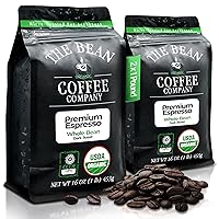 Vista 11 de The Bean Organic Coffee Company Premium Espresso, tostado oscuro, café en grano entero, bolsa de 16 onzas