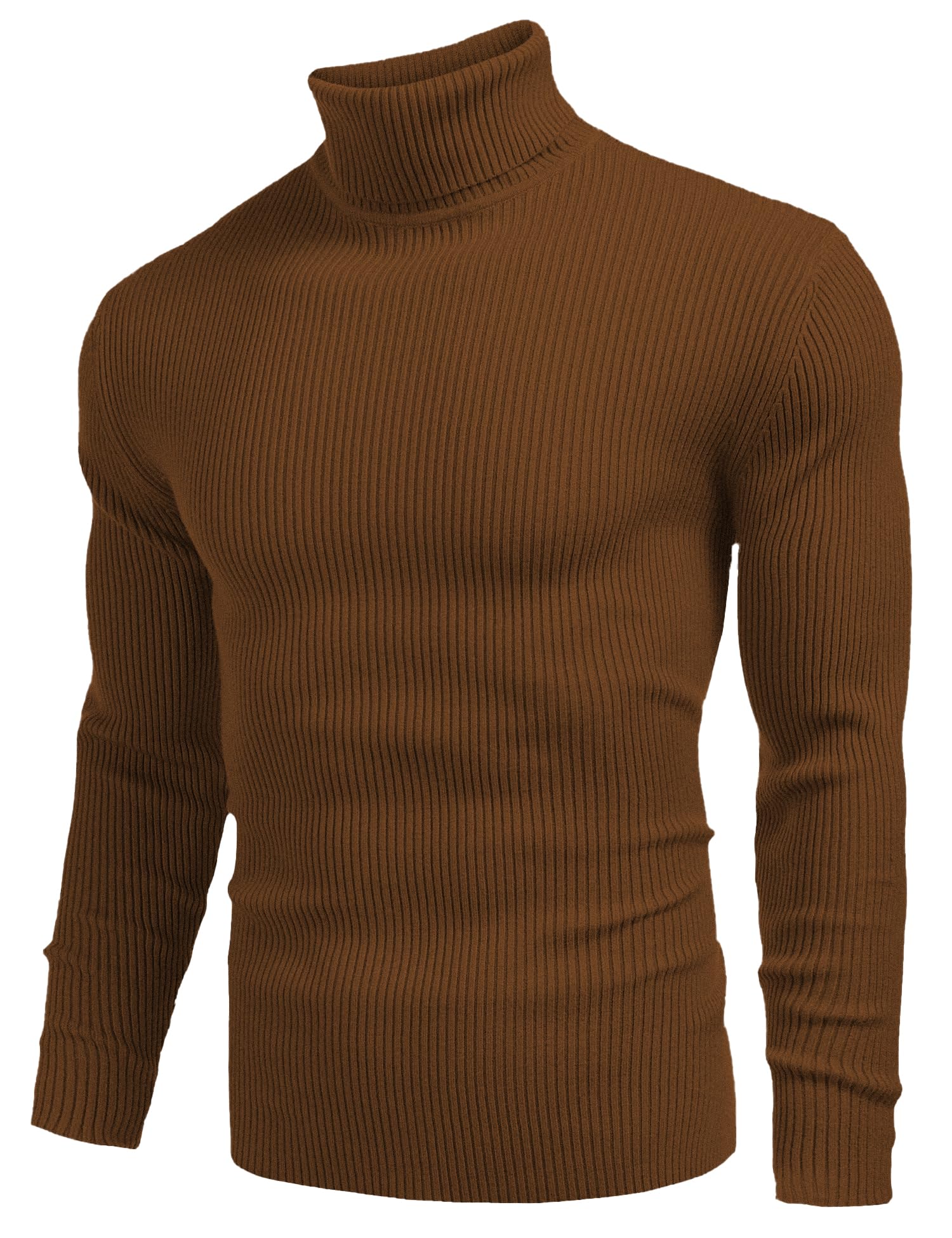 DENIMHOLIC Men's Cotton Turtle Neck Sweater (in, Alpha, L, N Rust)