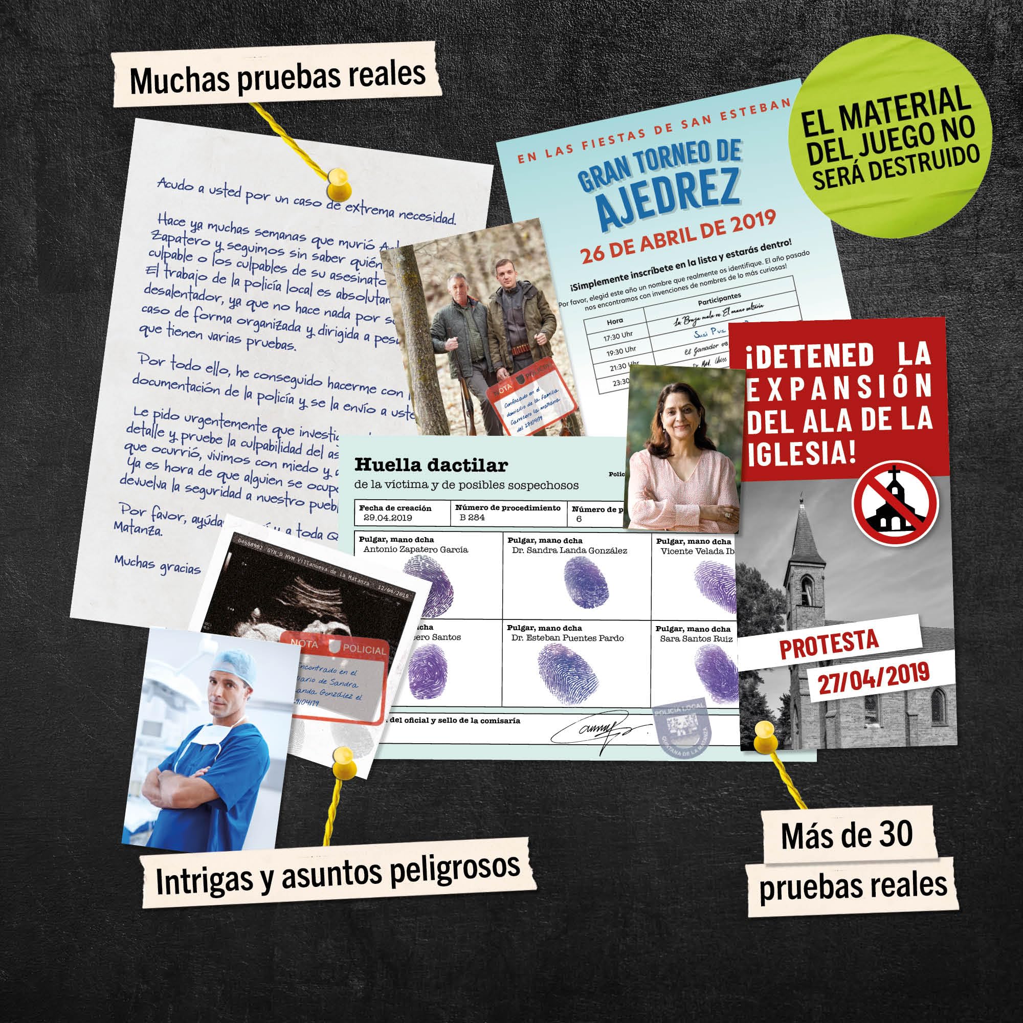 Hidden Games Escena del Crimen: El Crimen de Quintana de la Matanza, crimenes imperfectos, Exit Juego de Mesa de Misterio y Detectives cooperativo, 1-6 Jugadores, a Partir de 14 años, en español