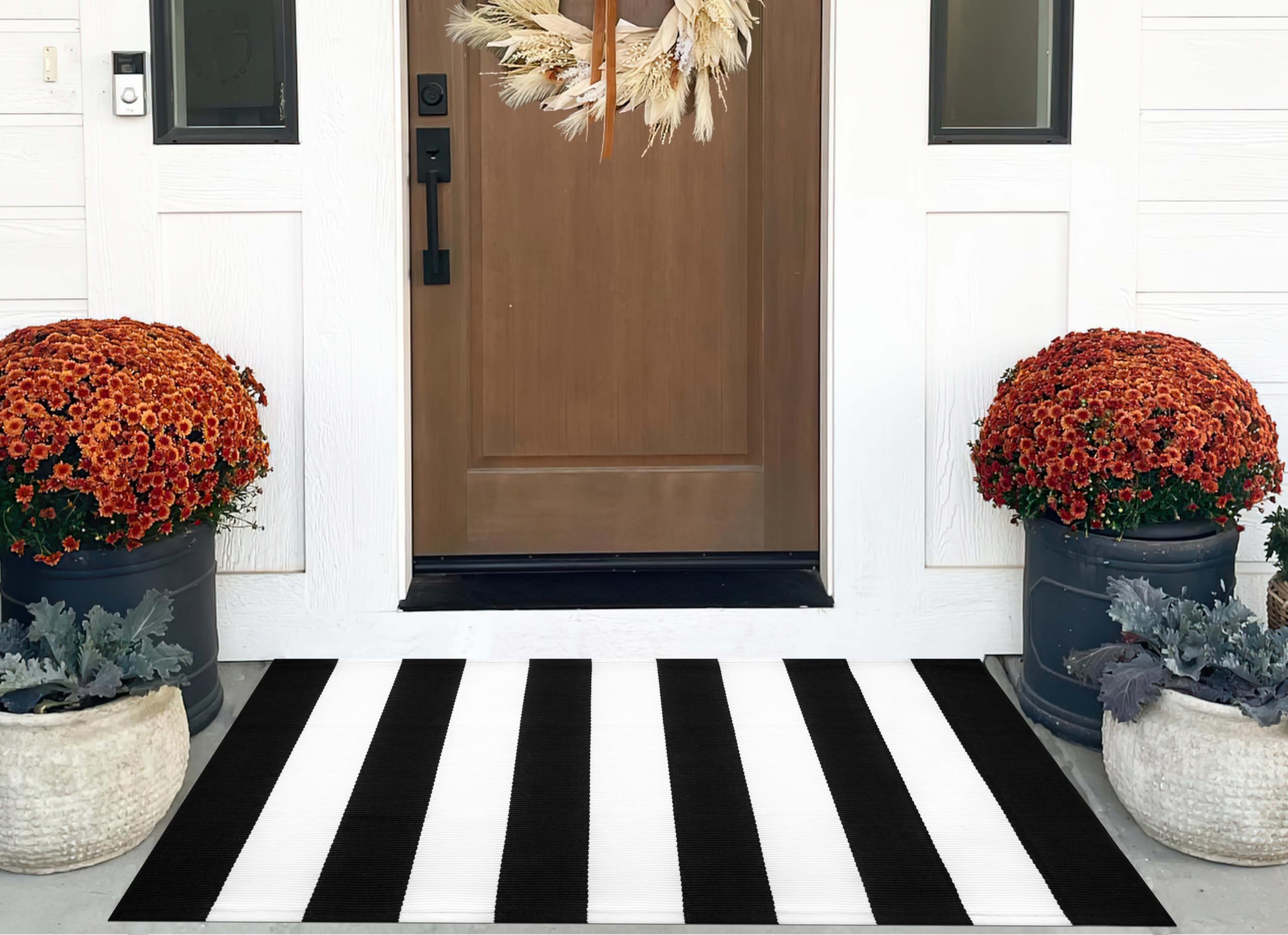Alfombra Lavable y Suave para Entrada, 70 x 110 cm, Color y Negro.