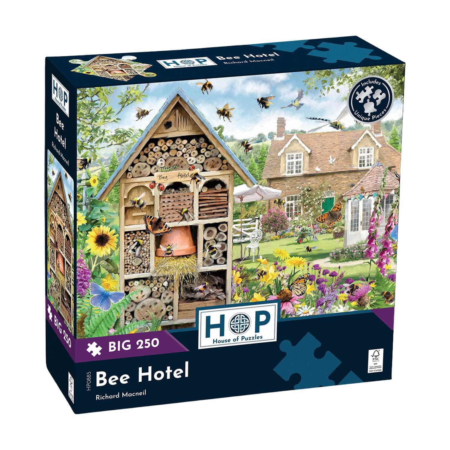 The House of Puzzles Bee Hotel BIG 250 Puzzle | Large Piece Adult Jigsaws