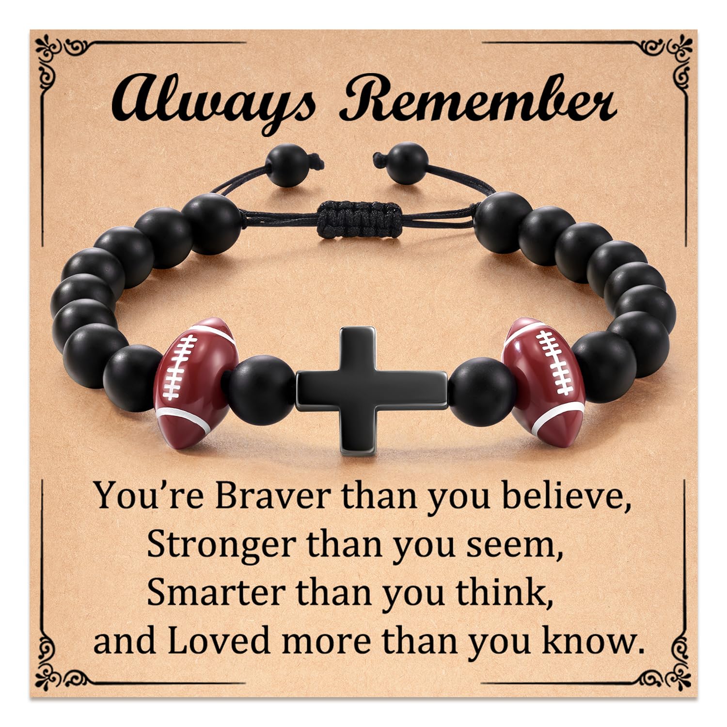 JOGDIAM Football Gifts, Football Accessories to My Son Football Bracelet from Mom?Religious Christian Gifts for Men Birthday Gifts for Son