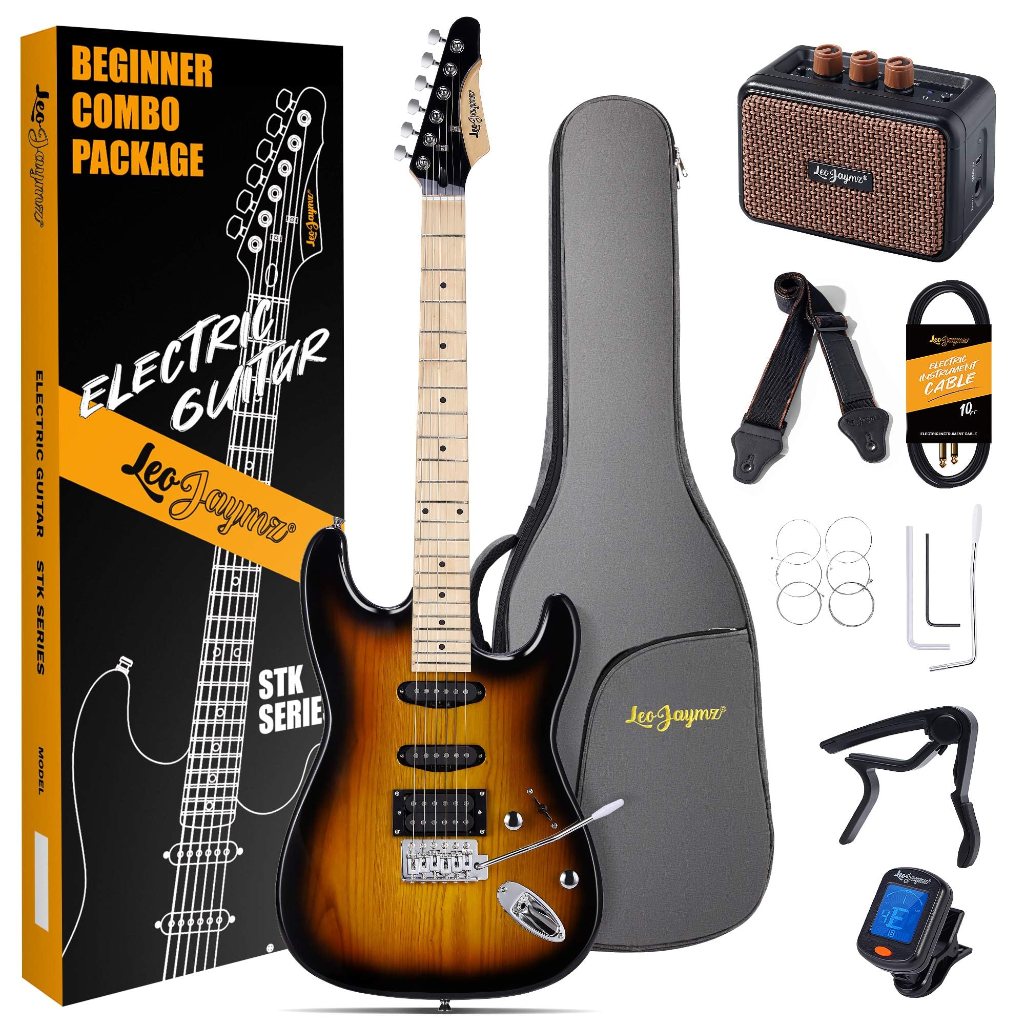 Amazon.com: Leo Jaymz Beginner Electric Guitar Complete Kit with