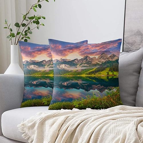 Miniatura 2 de Throw Pillow Covers Decorative Square Throw Pillowcase IndoorOutdoor Natural Landscape Scenery Beautiful Dreamy Sundown Sunset Lake Pillow Cover