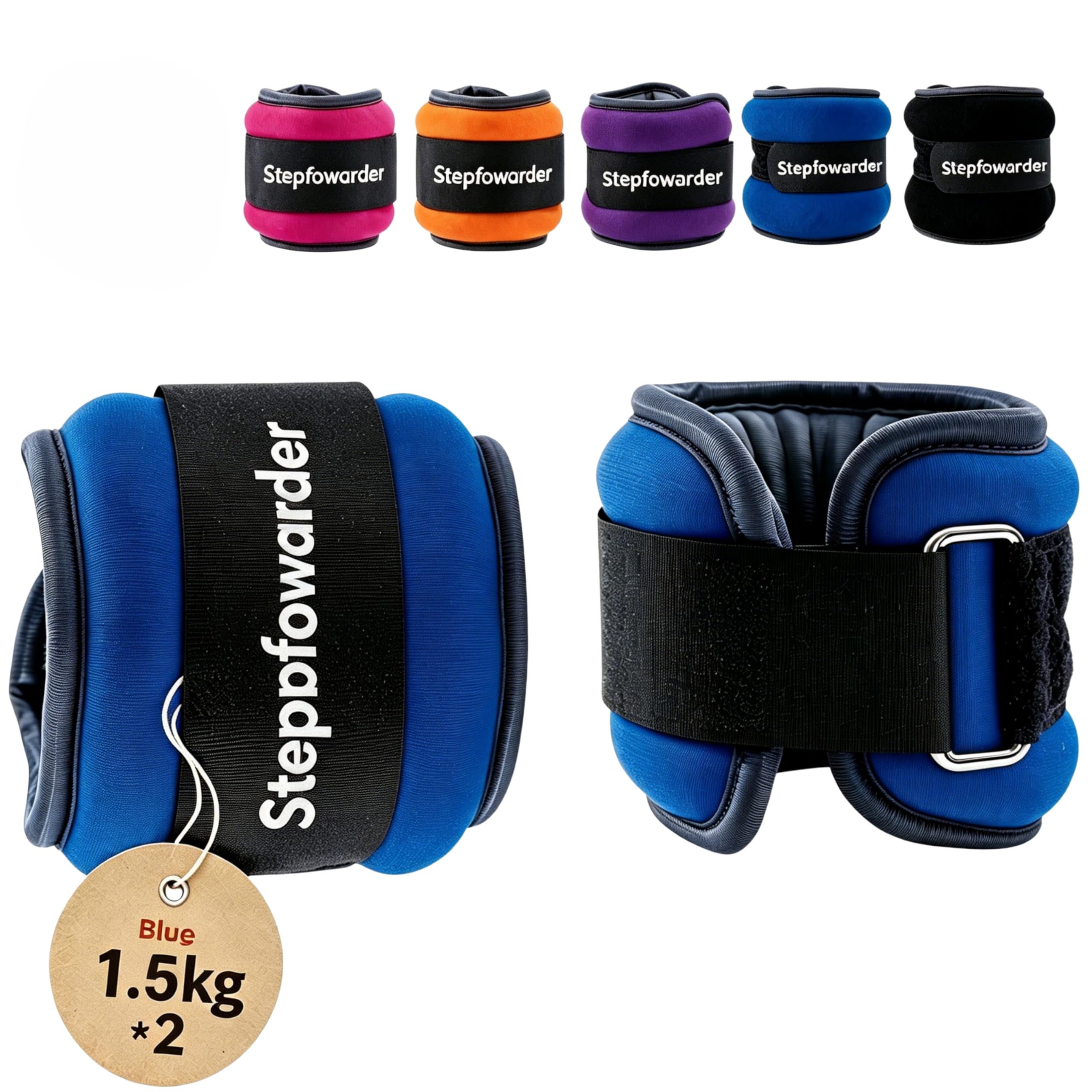 Gewichte für Knöchel, Handgelenk, 0,3-1 kg, ein Paar mit verstellbarem Riemen für Arm, Hand & Bein, Walking, Joggen, Gymnastik, Aerobic, 3 Farben