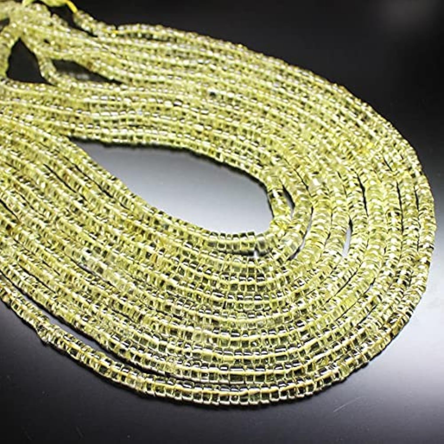 Perles en quartz citron naturel de 5mm 4mm pour loisirs créatifs de bijoux