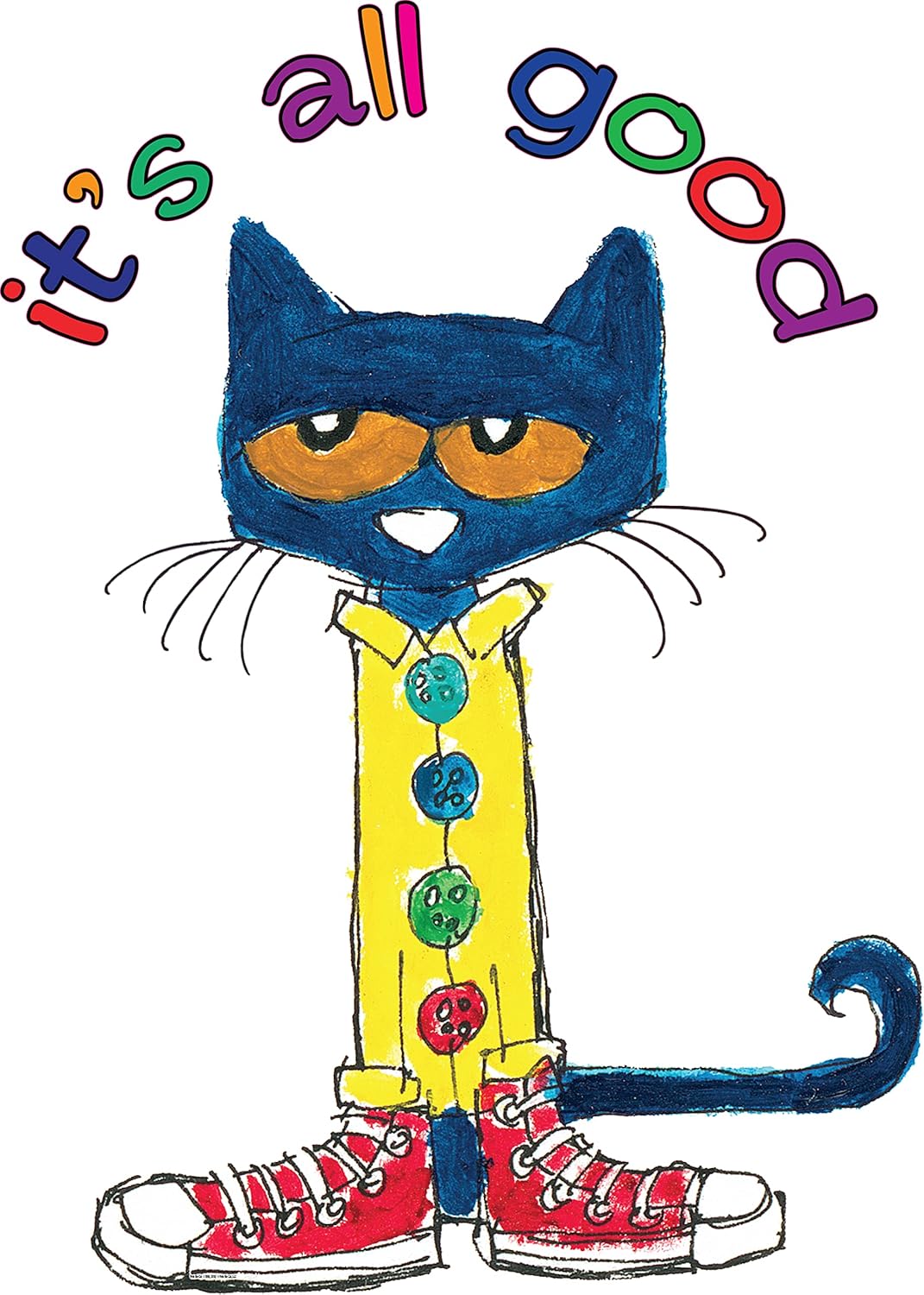 Pete The Cat Nursery Decal - 20" x 25" Vinyl Wall Art | Kids Bedroom & Living Room Cartoon Cat Character Decor