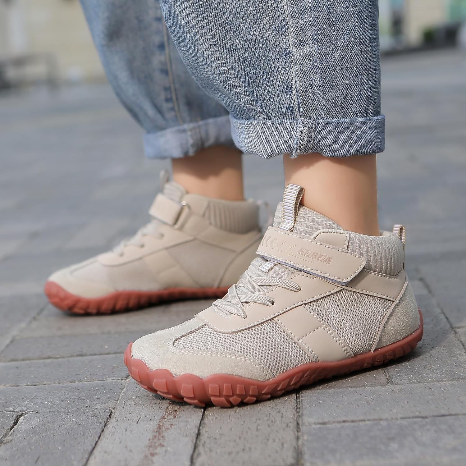 KUBUA Kids Barefoot Shoes Boys Girls High Top Minimalist Zero Drop Sneakers for Tennis Walking Hiking Athletic Little Big Kid - Image 9