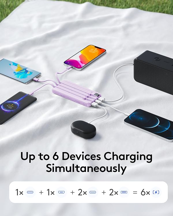 Orfeika Fast Charging Portable Charger Power Bank with Built-in 4 Cables by Orfeika - Used condition - Image 7