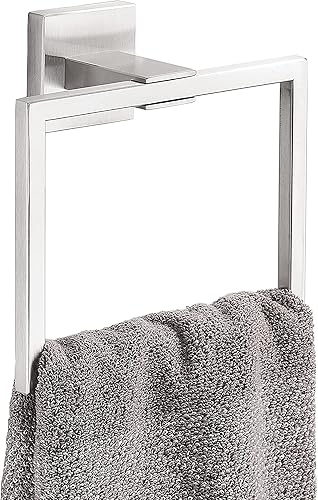 Toallero de mano, accesorios de baño, toallero de mano de acero inoxidable SUS304, acabado cromado, toallero cuadrado para baño, montaje en pared.