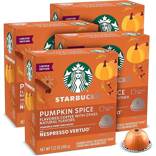 Starbucks by Nespresso Vertuo, Pumpkin Spice, 32-count Coffee Pods, Brews 7.8 oz.