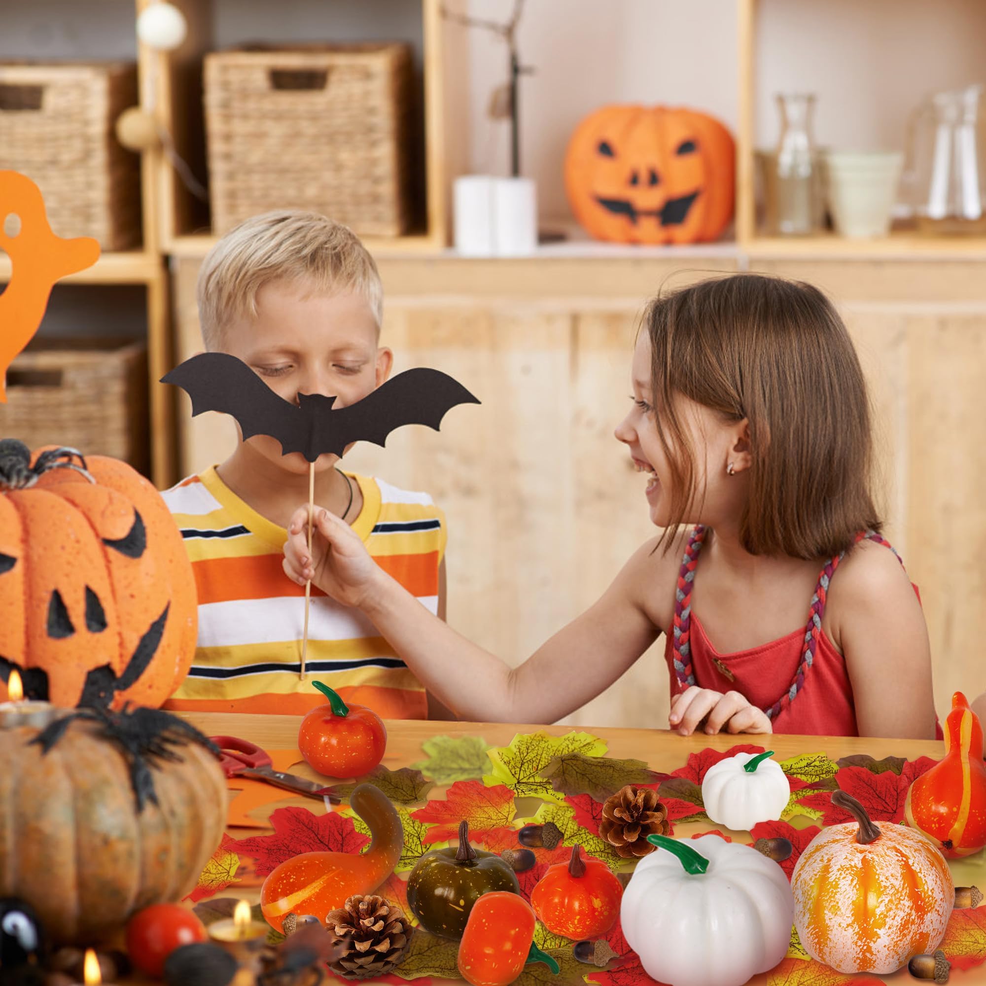 Deco Automne 8 Pièces Tailles Assorties Citrouilles Artificielles Orange Moisson Pour L'automne Halloween Thanksgiving Décoration Embellissement Et Affichage Décoration Halloween