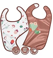 Vista 1 de BabyToLove Set of 2 Bibs Soft & Waterproof with a Hook & Loop Closure Infant & Toddler Mealtimes