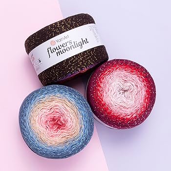 Amazon.co.jp: YarnArt フラワー ムーンライト 53% コットン 43