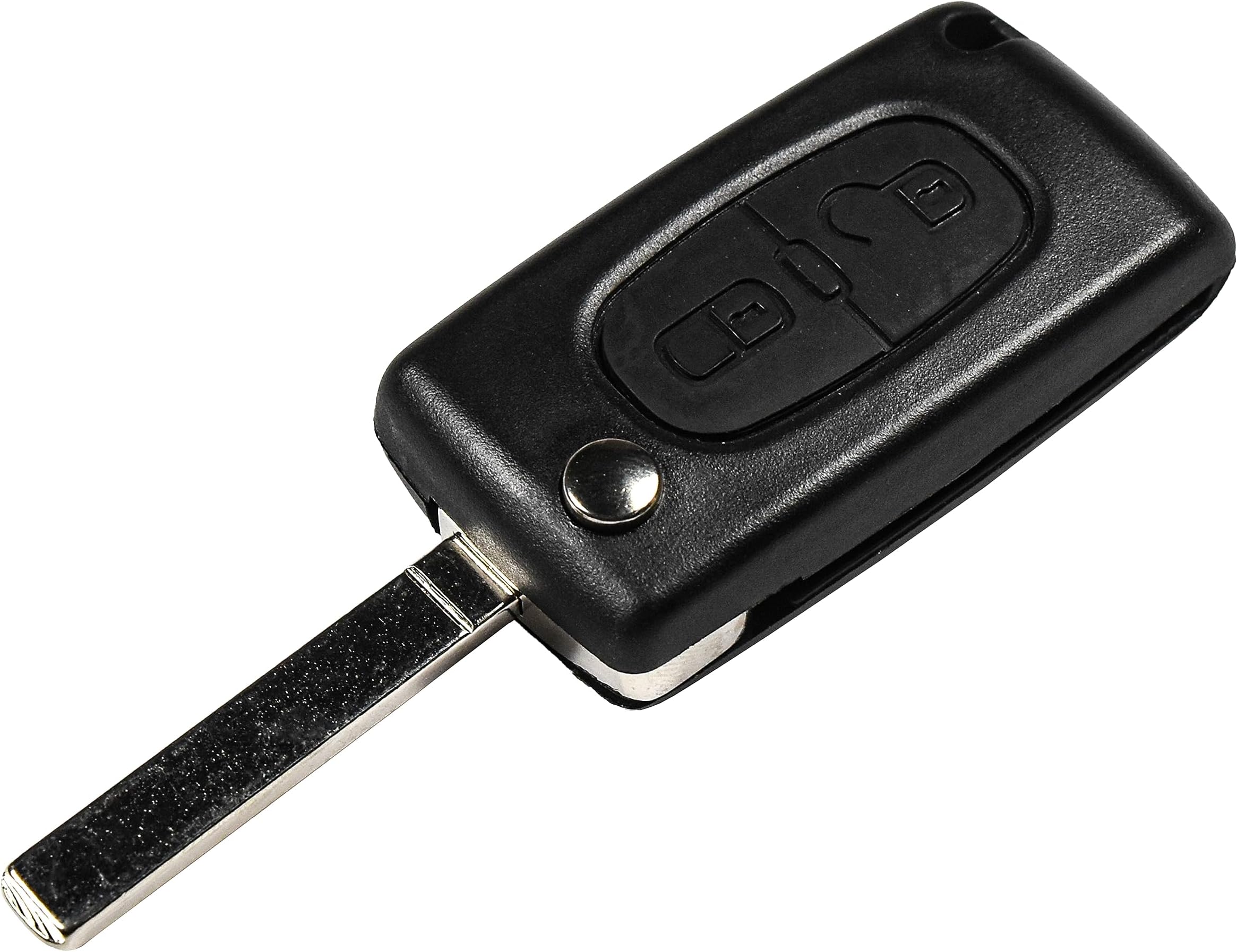 HQRP Folding Flip Key FOB Shell Remote Case w/ 2 Buttons Compatible with Peugeot 107 207 307 308 407 408, Citroen C2 C3 C4 C5 C6 C8
