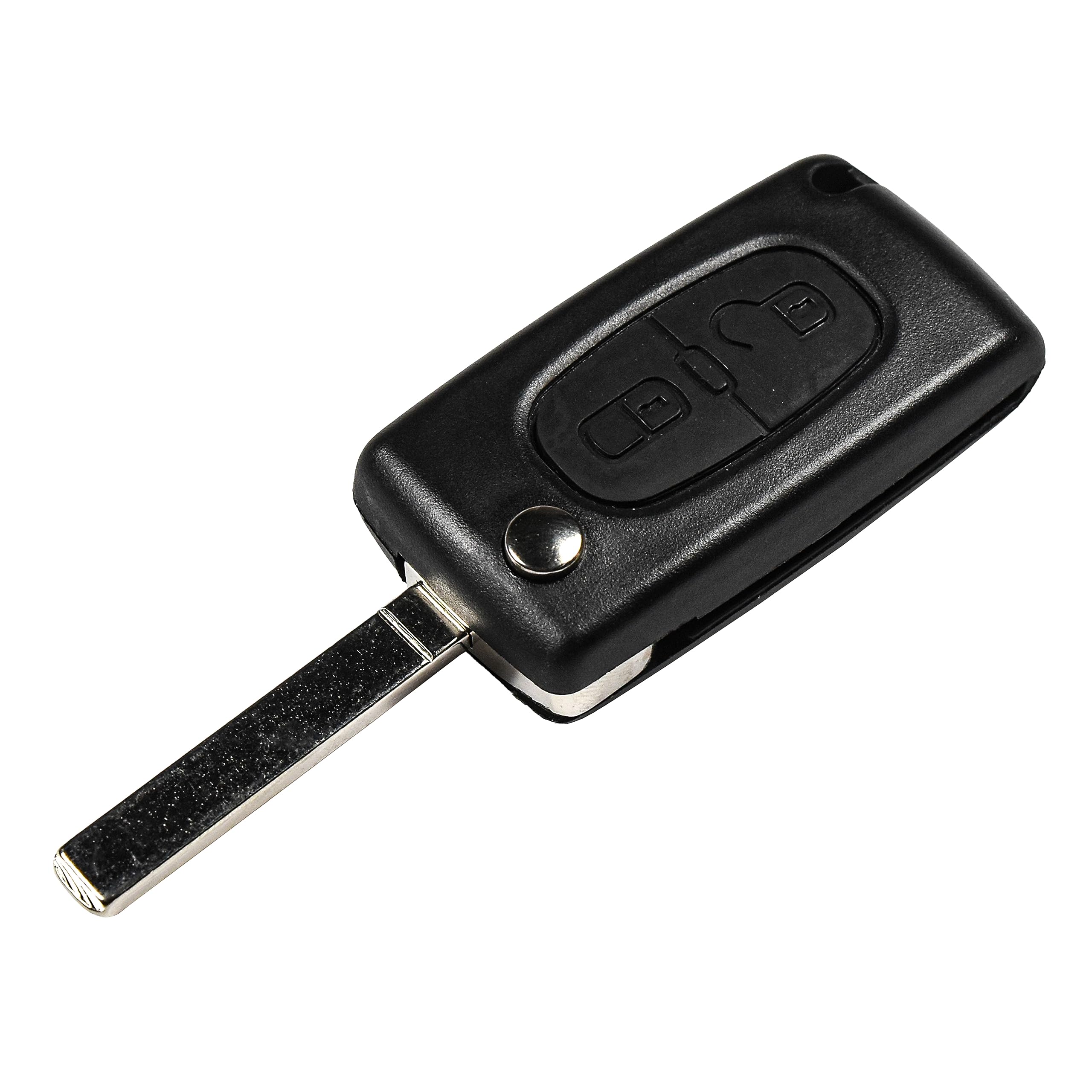HQRP Folding Flip Key FOB Shell Remote Case w/ 2 Buttons Compatible with Peugeot 107 207 307 308 407 408, Citroen C2 C3 C4 C5 C6 C8