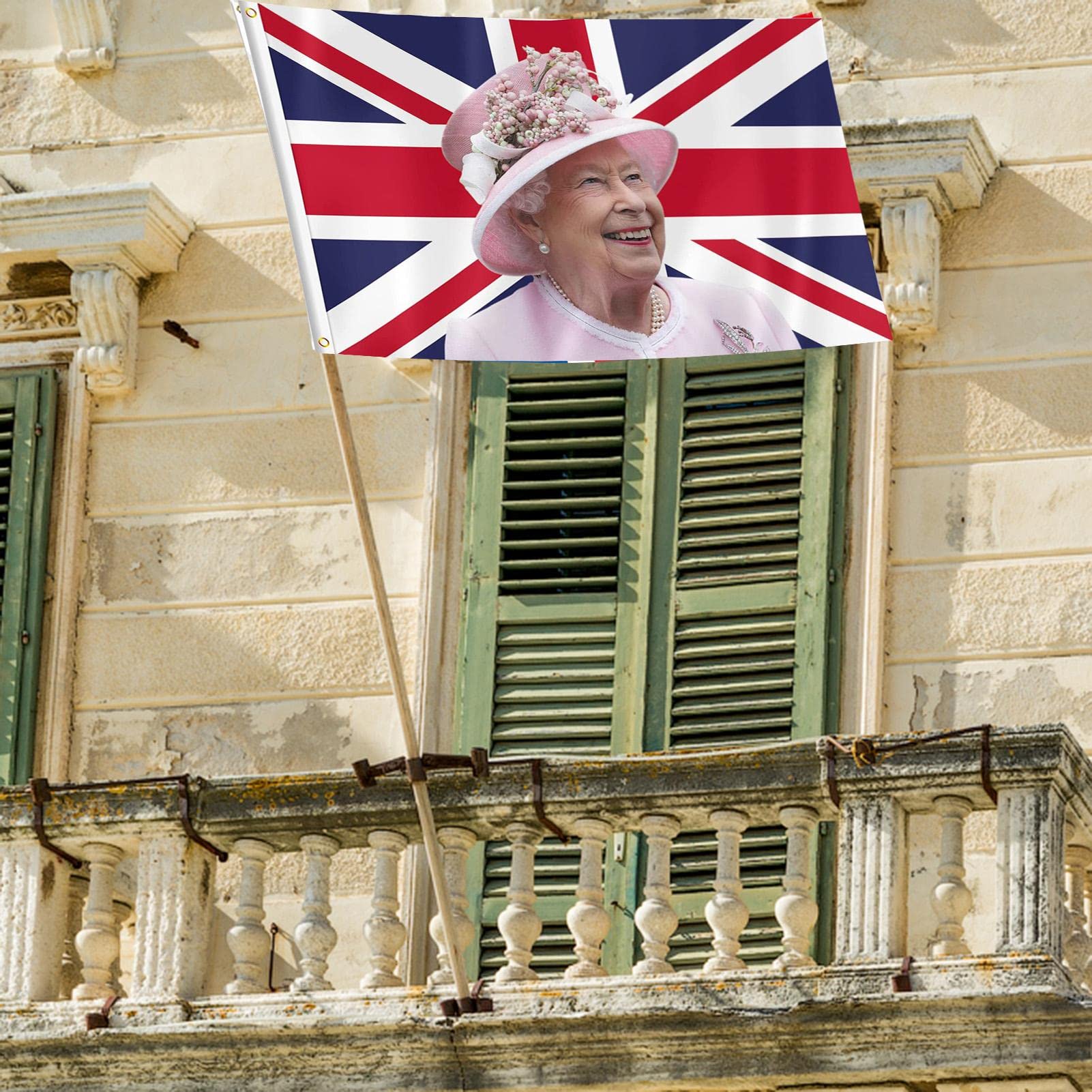 Amazon.co.jp: Elizabeth II Queens Flag- 2022 Union Jack Flag