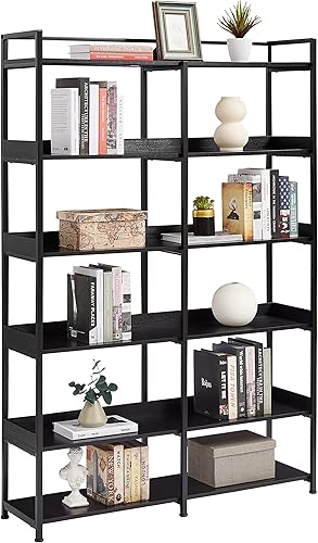 CEMKAR Estantería industrial de 70.8 pulgadas de alto con estantes abiertos, estantería vertical rústica con marco de metal, estante decorativo