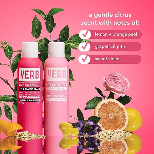 Miniatura 7 de Verb Dry Shampoo Dark  Limpieza suave, extensor de estilo y volumen ligero  Champú seco refrescante en aerosol elimina el aceite y añade volumen