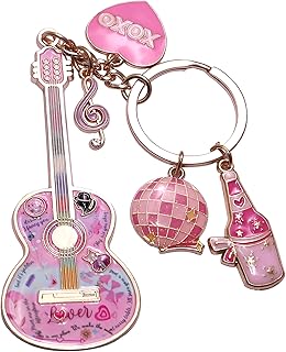 Birthday Gifts with Taylor Quotes Merch Pink Music Keychains Gift For Singer Fans Guitar