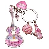 Birthday Gifts with Taylor Quotes Merch Pink Music Keychains Gift For Singer Fans Guitar Christmas Daughter Mom Women Gold Pink