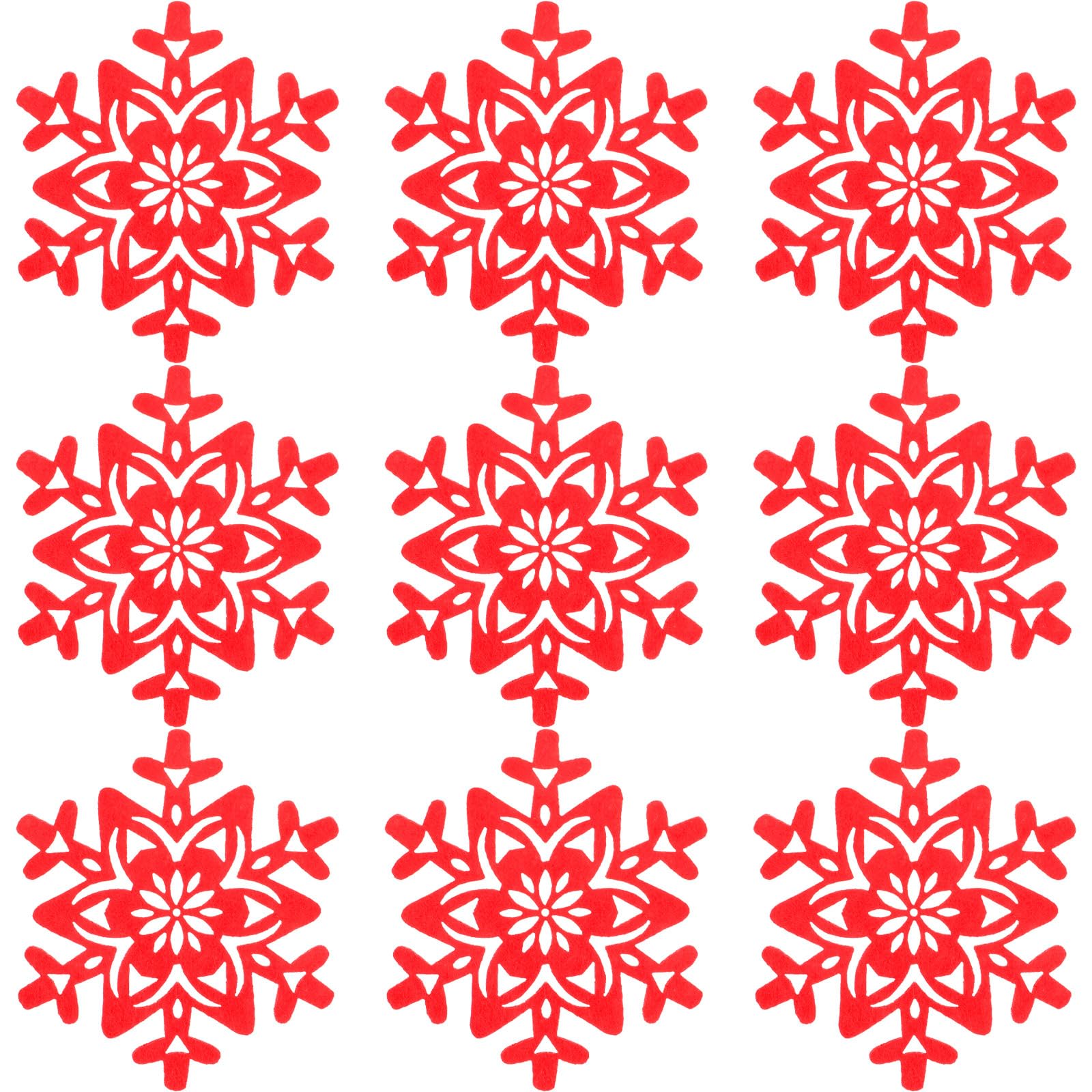 Luxshiny 16 Pack Christmas Coasters Red Snowflake Design Cup Mats Snowflake Design Cup Mats Non Slip Heat Resistant Reusable Coaster for Christmas Party Winter Holiday Wedding Dinner Decoration