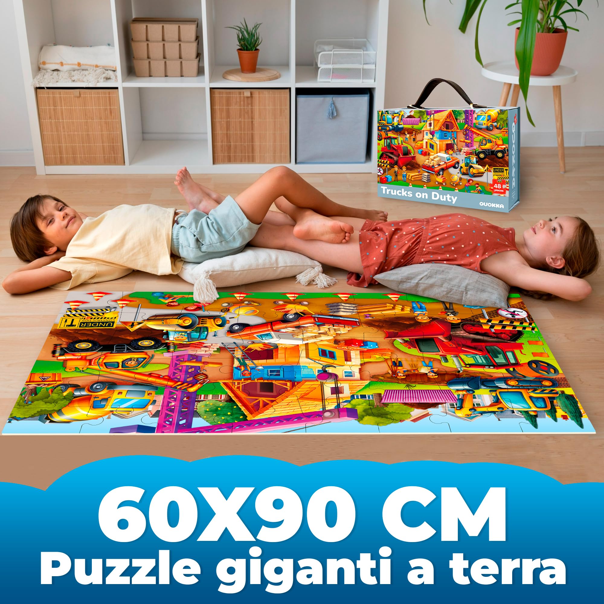 QUOKKA Puzzle Grandi Bambini 3 4 5 Anni - 60x90 cm Puzzle 48 Pezzi Gigante da Pavimento Bambino 5 6 Anni - Grande Giocattolo con di Costruzione - Giochi Educativi per Ragazzi e Ragazze dai 2 ai 6