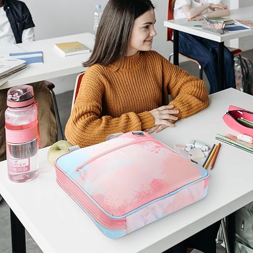 Miniatura 7 de MoKo Carpeta con cremallera, carpeta de 3 anillos de 2 pulgadas con cremallera, capacidad de 500 hojas, carpeta escolar con cremallera