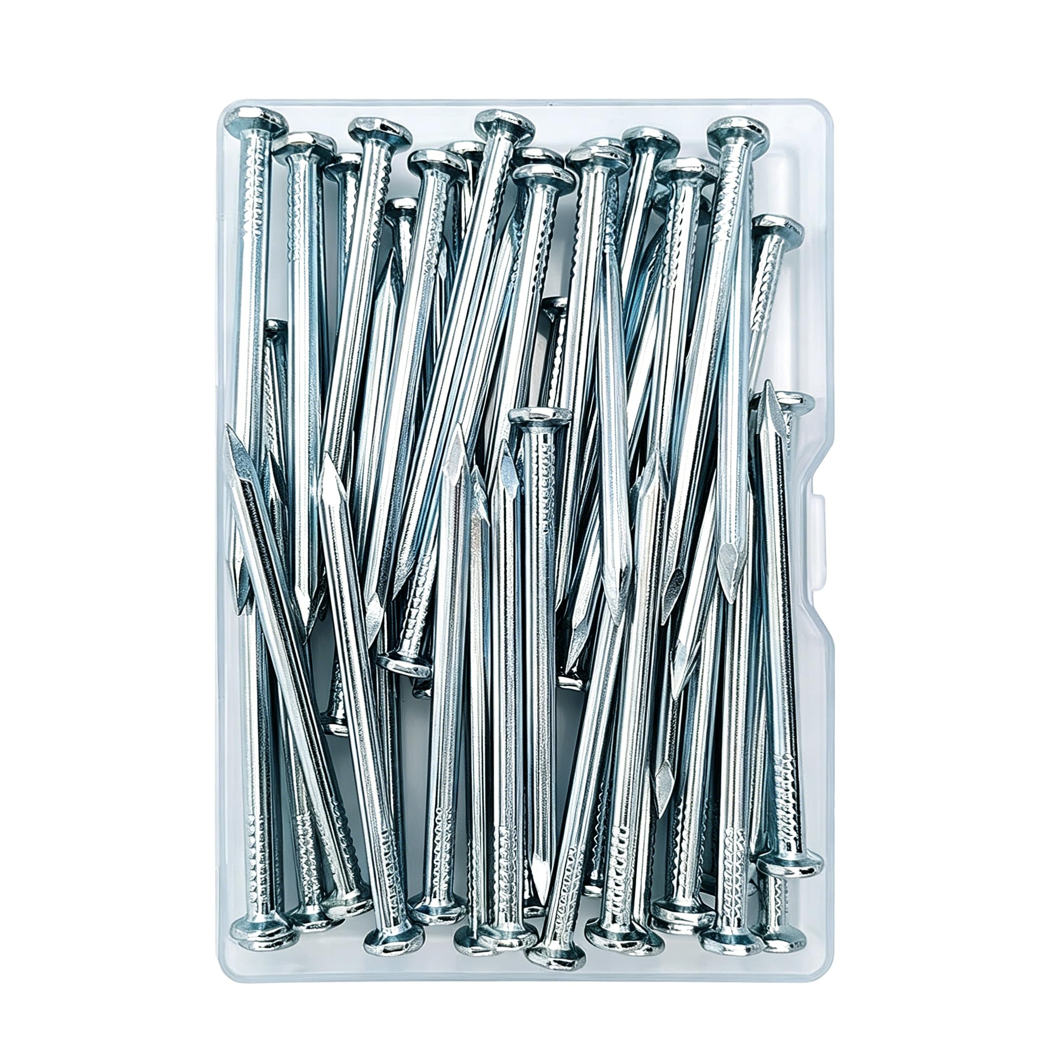 25pcs 2-1/3 inch Wall Nails,Galvanized Hardware Nails,Good Hardness Masonry Nails for Hanging Pictures,White Zinc Plated Concrete Nails
