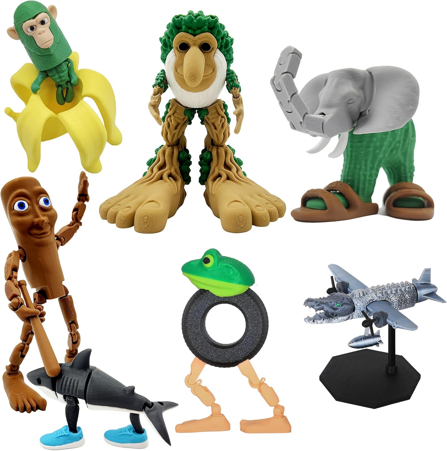 Brainrot Toys,Large Poseable Original Italian Brainrot Toys,Tung Tung Tung Sahur Desk Decor,Steal a Brainrot Toys, Collecting & Parent‑Child Playtime Gifts（7Pcs）