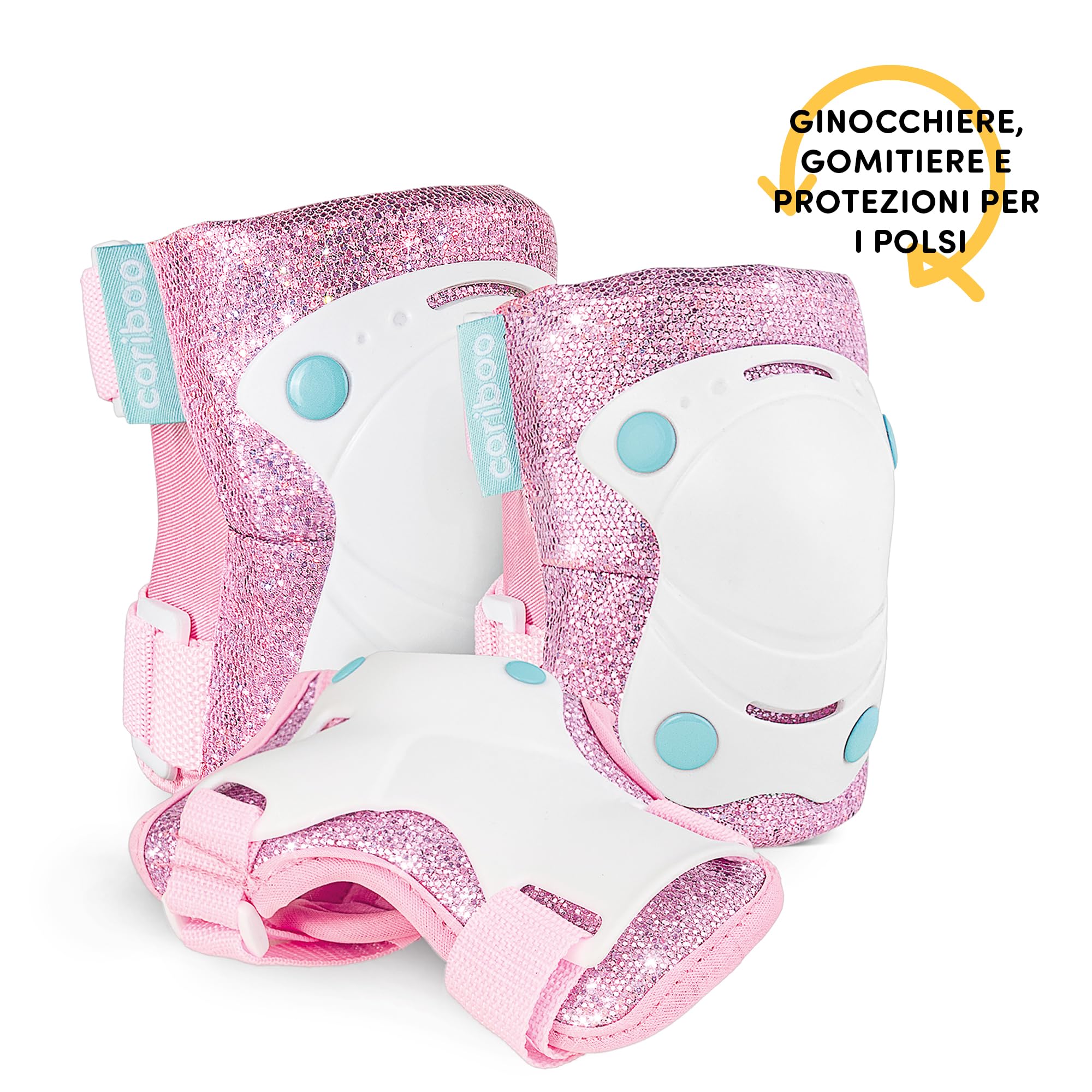 Cariboo Pattini per Bambini Regolabili Set Protezioni Ginocchia Gomiti Polsi Ballerina
