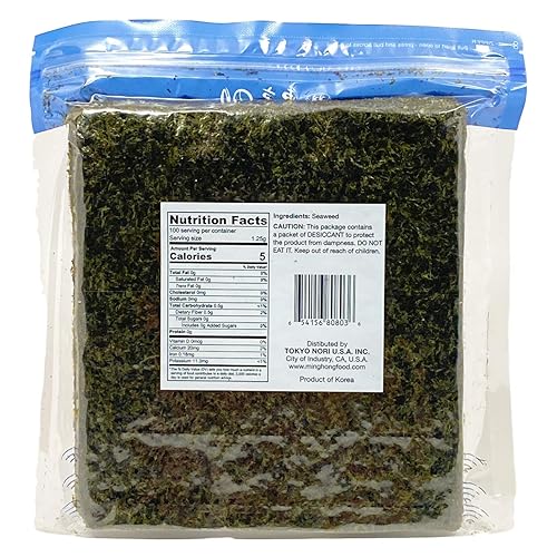 Miniatura 4 de Tokyo Nori Sushi Nori - Hojas para sushi (50 hojas completas, tamaño mediano)