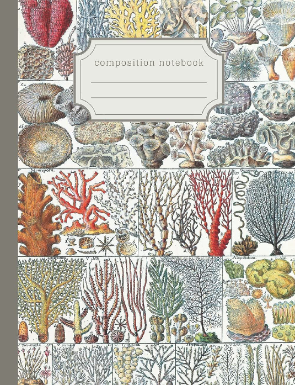 Vintage Ocean Coral Composition Notebook: Stationery gift for nature lovers, students marine biologists and divers
