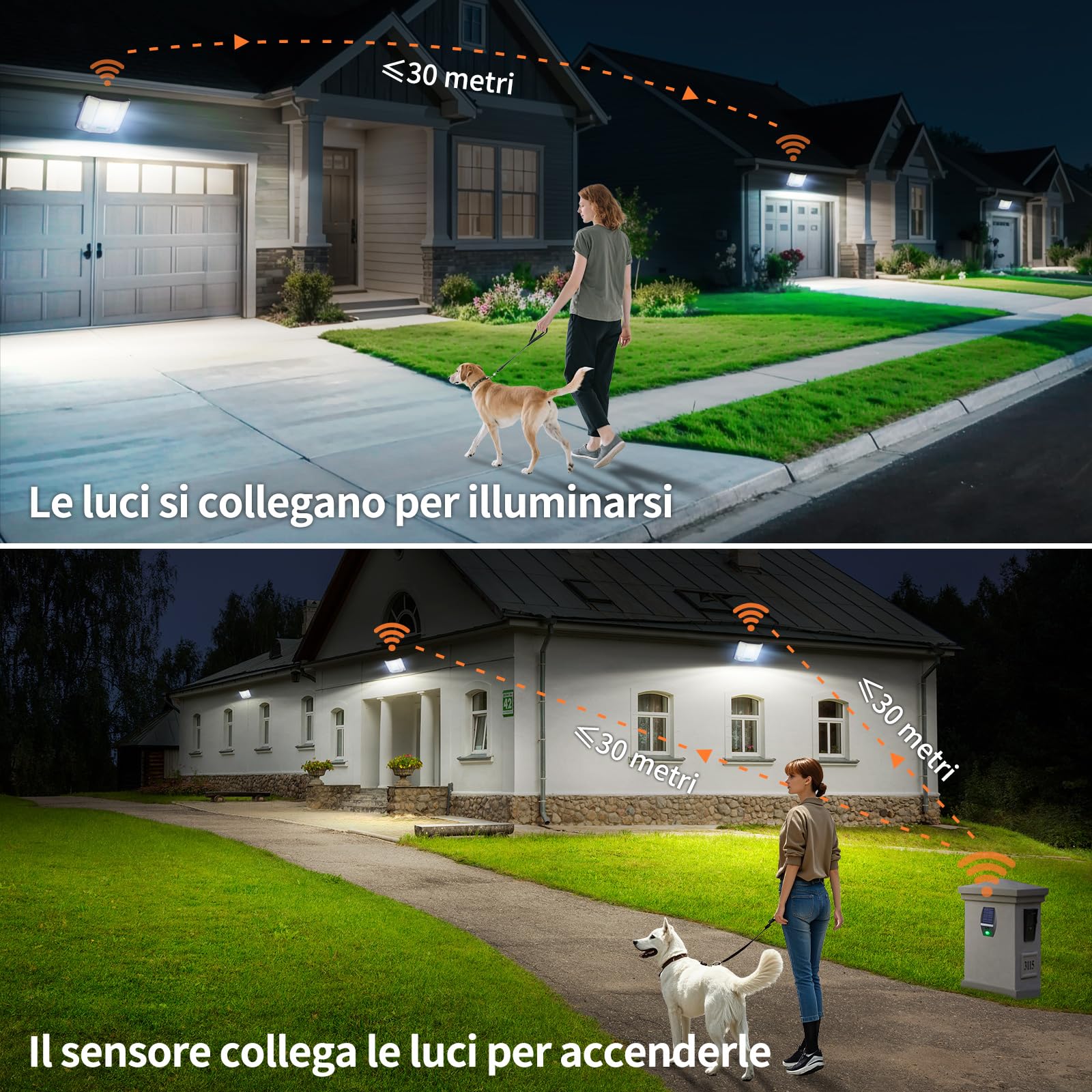 intelamp Faro led esterno con pannello solare,20000mAH Batteria,4000LM/6500K, Lampione Solare con Telecomando 2-12H Timer, IP65 Impermeabile Faretto LED con Sensore di Movimento per Esterno e Giardino
