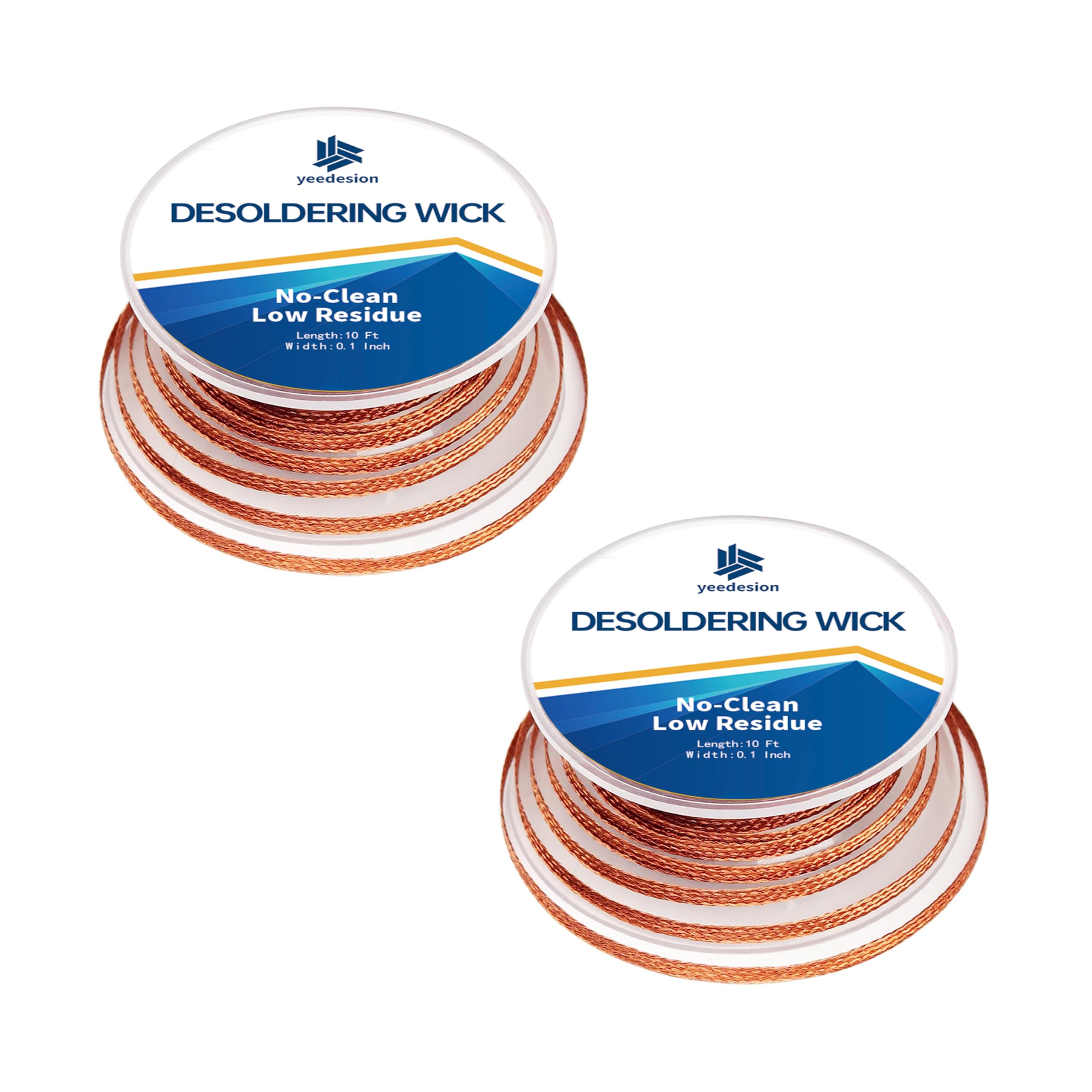 Yeedesion Solder Wick Braid 10Ft Desoldering Wick Braid Remover Tool With Flux No-Clean Soldering Wick Desolder Soldering 0.1 Inch Width