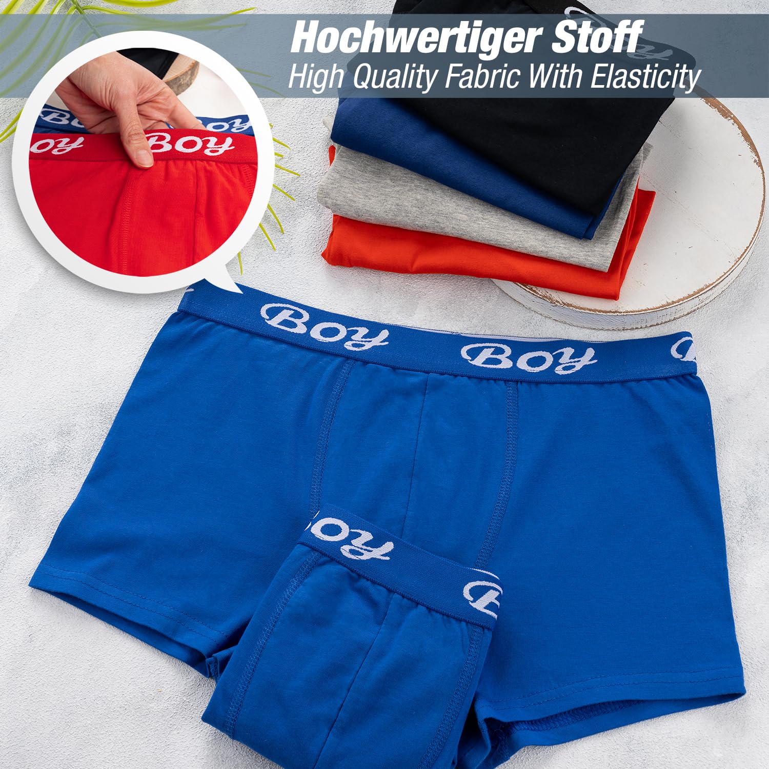 LOREZA ® 10 chłopięcych bokserek bawełnianych, rozmiar 92-170
