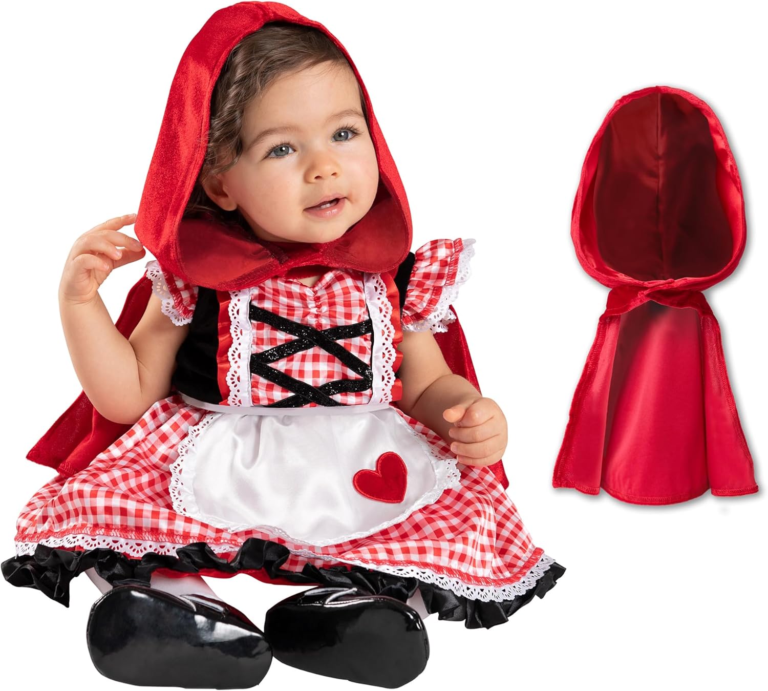 Spirit Halloween Baby Lil’ Red Riding Hood Costume | Little Red Riding Hood Cosplay | Classic Character Outfit