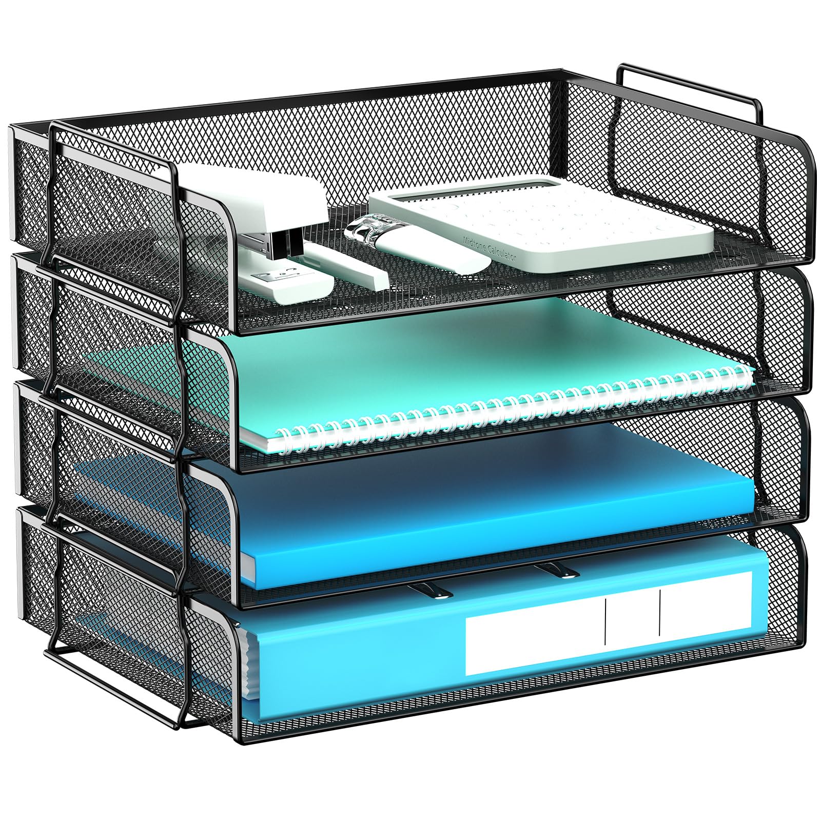 Amazon.com: GAWERK 4 Tier Stackable Letter Tray, Metal Mesh File ...