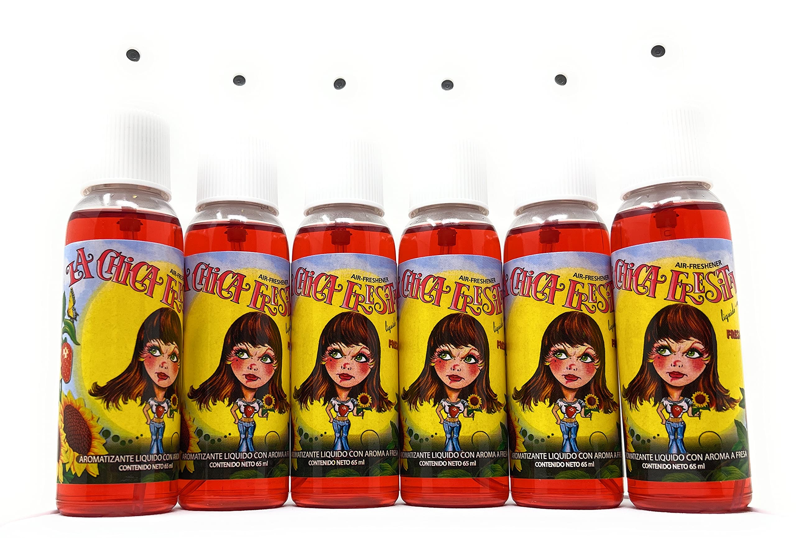 6 PACK 65 ML La Chica Fresita Spray Aromatizante Liquido Fresa Perfume Aromatizante de Fresa (6 pack)