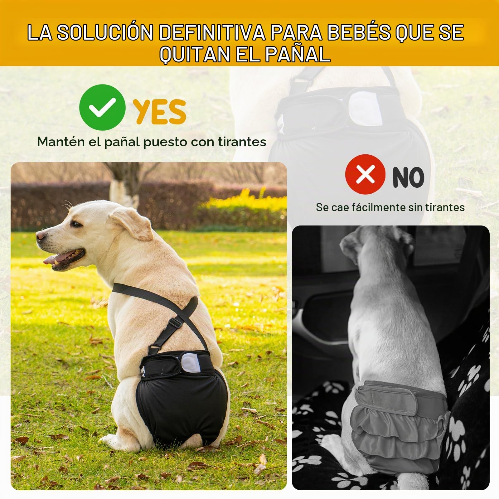 Avont 3 Piezas Pañales Reutilizables para Perras, Pañales Lavables Absorbentes Incontinencia Ajustable para Perros Pequeños Medianos Grandes -L Negro | Pañales reutilizables para perritas con tirantes, para perros pequeños, medianos y grandes en ciclo de
