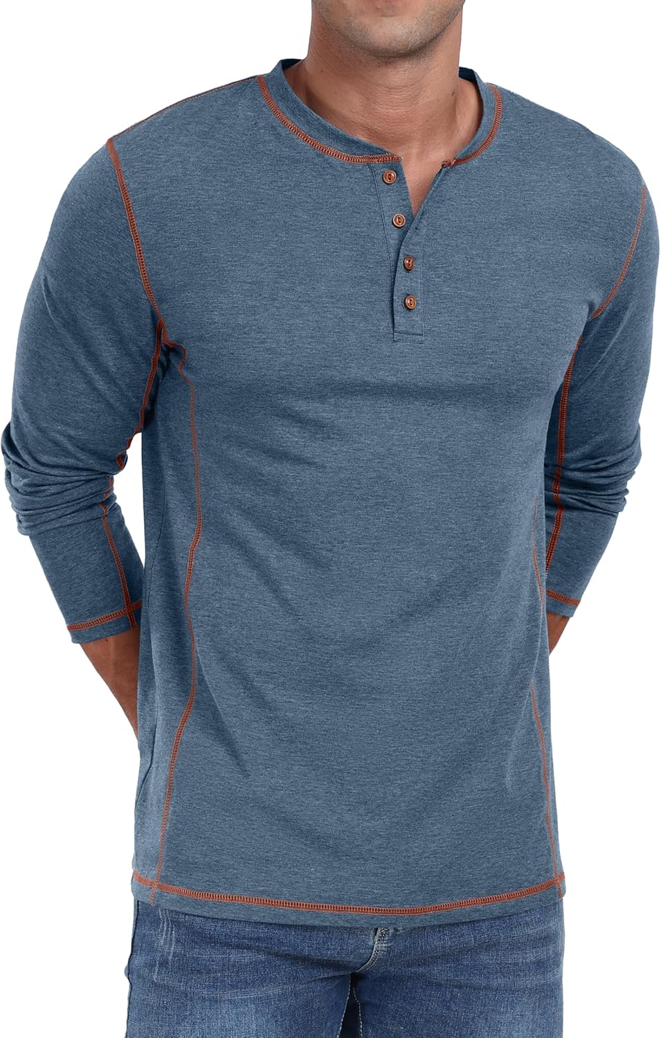 Sailwind Men's Henley Shirts Long Sleeve Casual Classic Tee Cotton Button Henley Maverick T-Shirts - Image 3