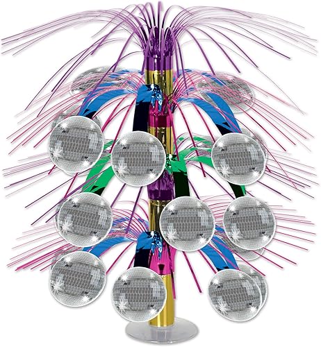 Beistle 54731Disco Ball Cascade Centerpiece, 18," Multicolor Beistle 54731Disco Ball Cascade Centerpiece, 18," Multicolor