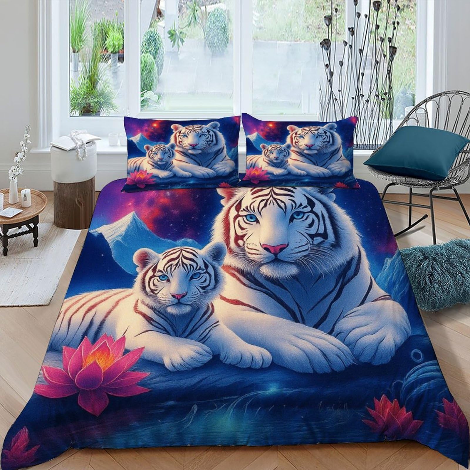 Housse de couette King Fantasy Mountain Beasts avec taies d'oreiller assorties
