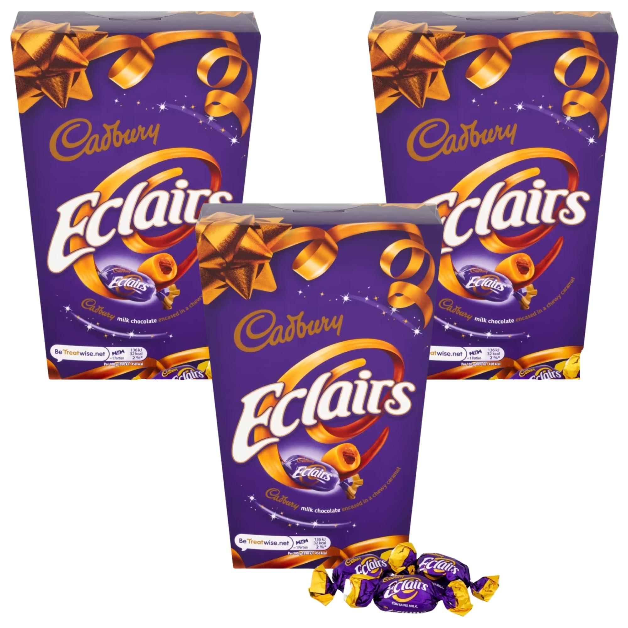Milk Chocolate Bundle with Chocolate Eclairs Cartons 350g (3 Pack)