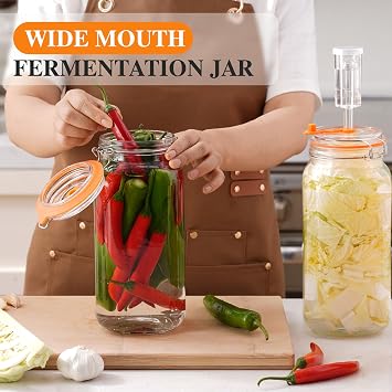 2L Fermentation Jars with Weights & Airlock, 2 Pack