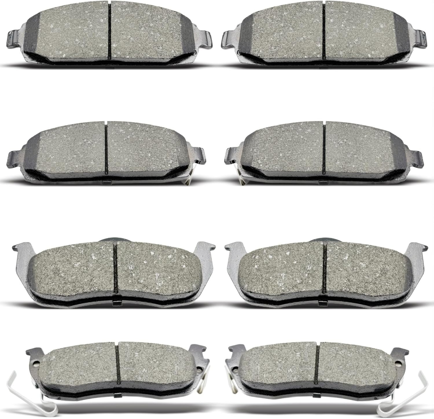 8PCS Front Rear Ceramic Brake Pads Replacement Kit Fits 2006-2010 for Jeep Commander, 2005-2010 for Jeep Grand Cherokee (D1080 D1041)