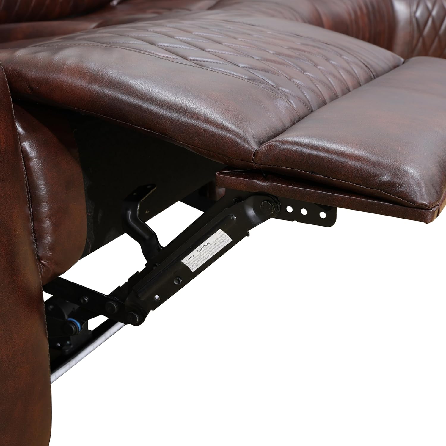 Power Reclining Sectional Sofa Set, Living Room Furniture Sets, Modern Breathing Leather Recliner Sectional Couch Chair Set with Cup Holders, LED, Storage for Living Room/Office,Reddish Brown